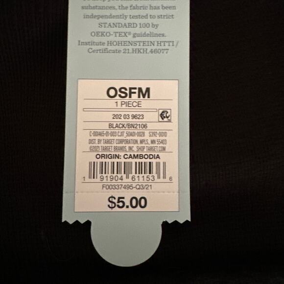 Cat & Jack Toddler Solid Beanie New Black - One Size - Cuffed and Ribbed - Picture 4 of 6